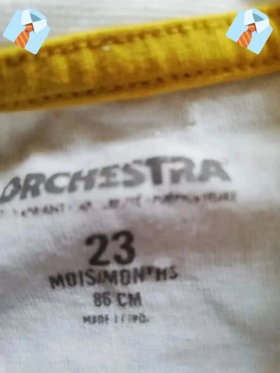 Orchestra T-shirt baby 18-24 maanden (86 cm) Goede staat - witte kraag gele kleur met automotief – photo 3